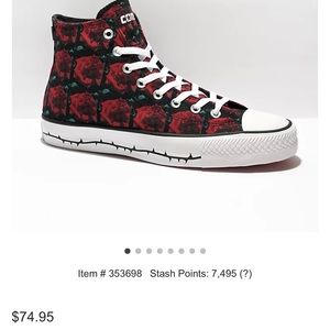 Brand new rose motif high top converse